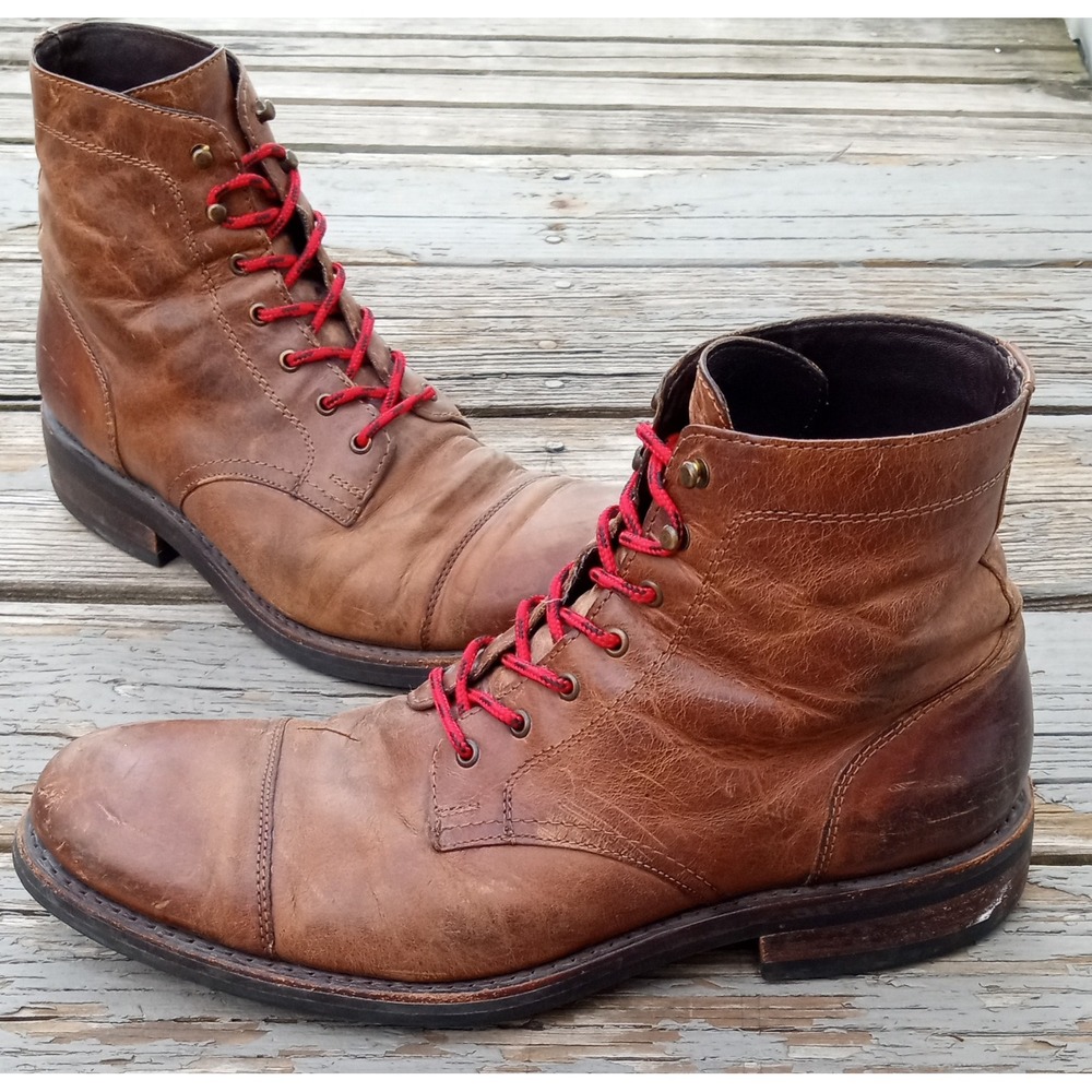 Wolverine BLVD Cap Toe Boots Men 9 US Brown Distressed Leather Workwear Heritage